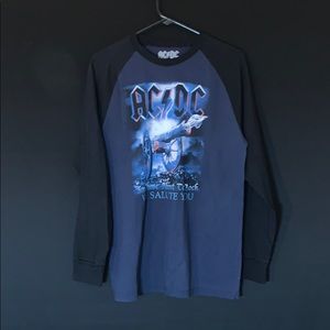 ACDC Band long sleeve Tee Shirt navy blue Large